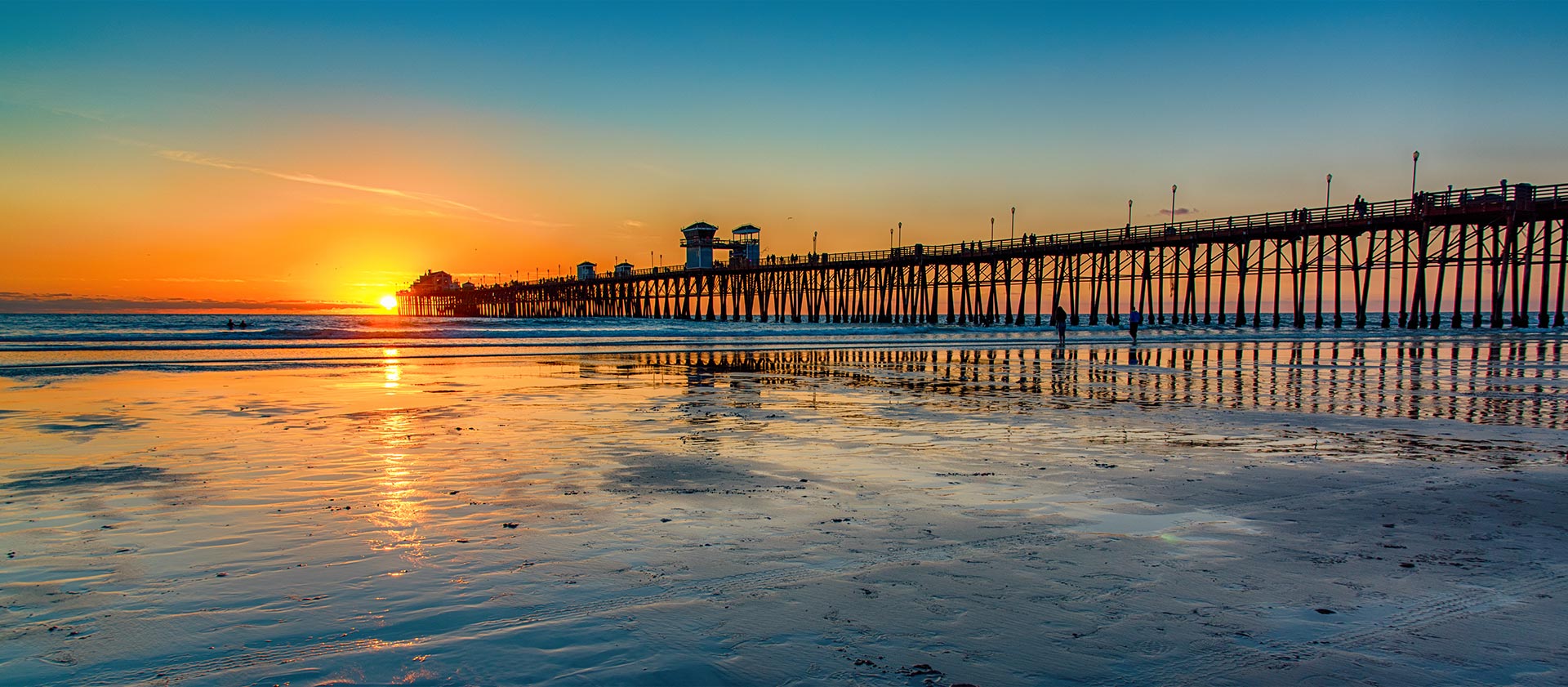 Beach with pier in Los Angeles